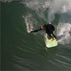 pismo beach surfing, hands on surfer